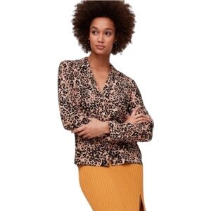 Aritzia Wilfred Emmeline Leopard Print Blouse Women's Small